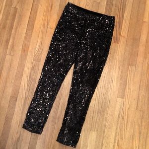 Sequin Velvet Straight Leg Pant
